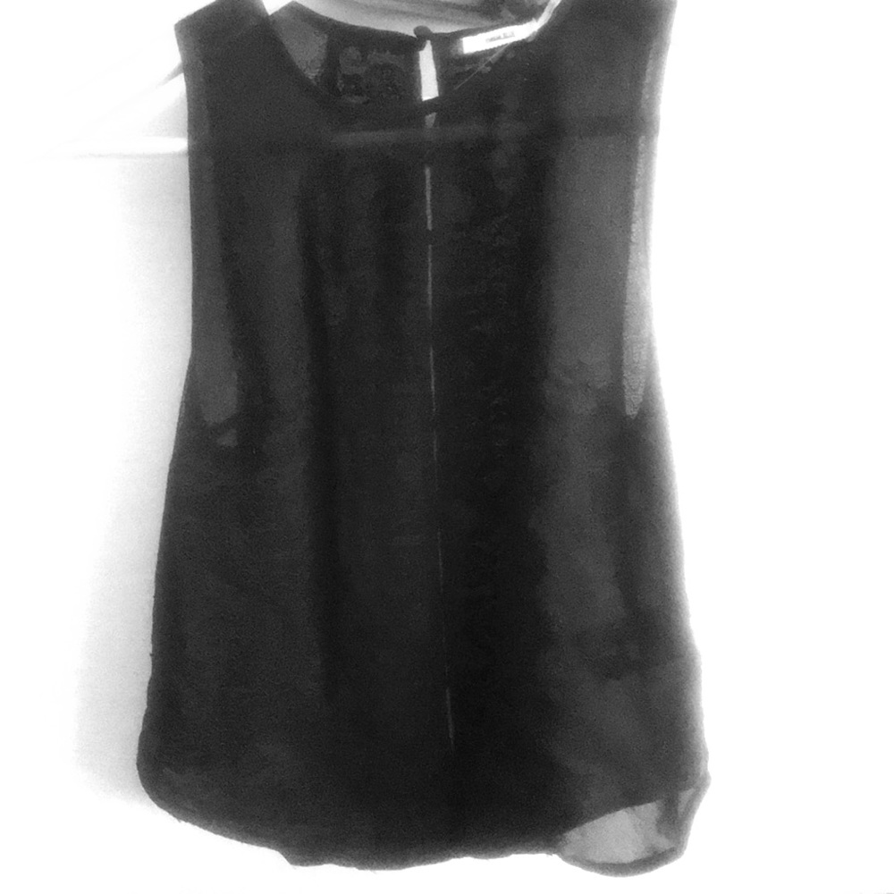Sheer black sleeveless top